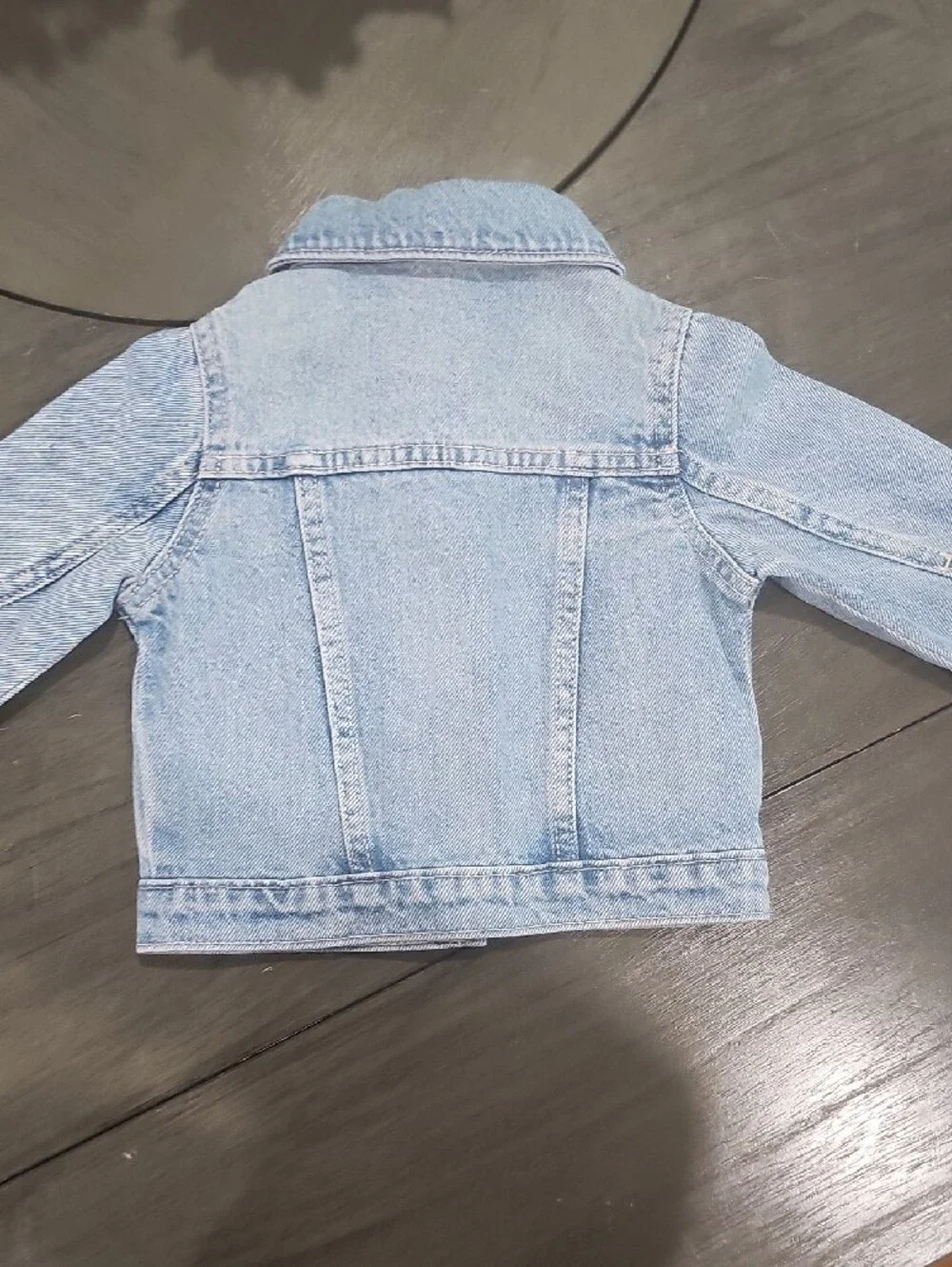 Old Navy Girls Light Blue Denim Jacket with Heart Pockets